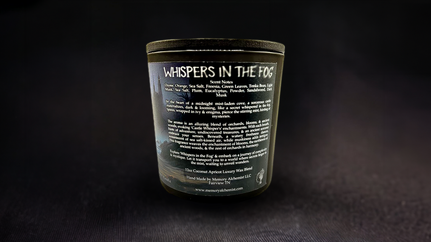 Whispers in the Fog - Earthy and Mystical with a Hint of Smoky Elegance Scented - Coconut and Apricot Luxury Wax Blend Candle