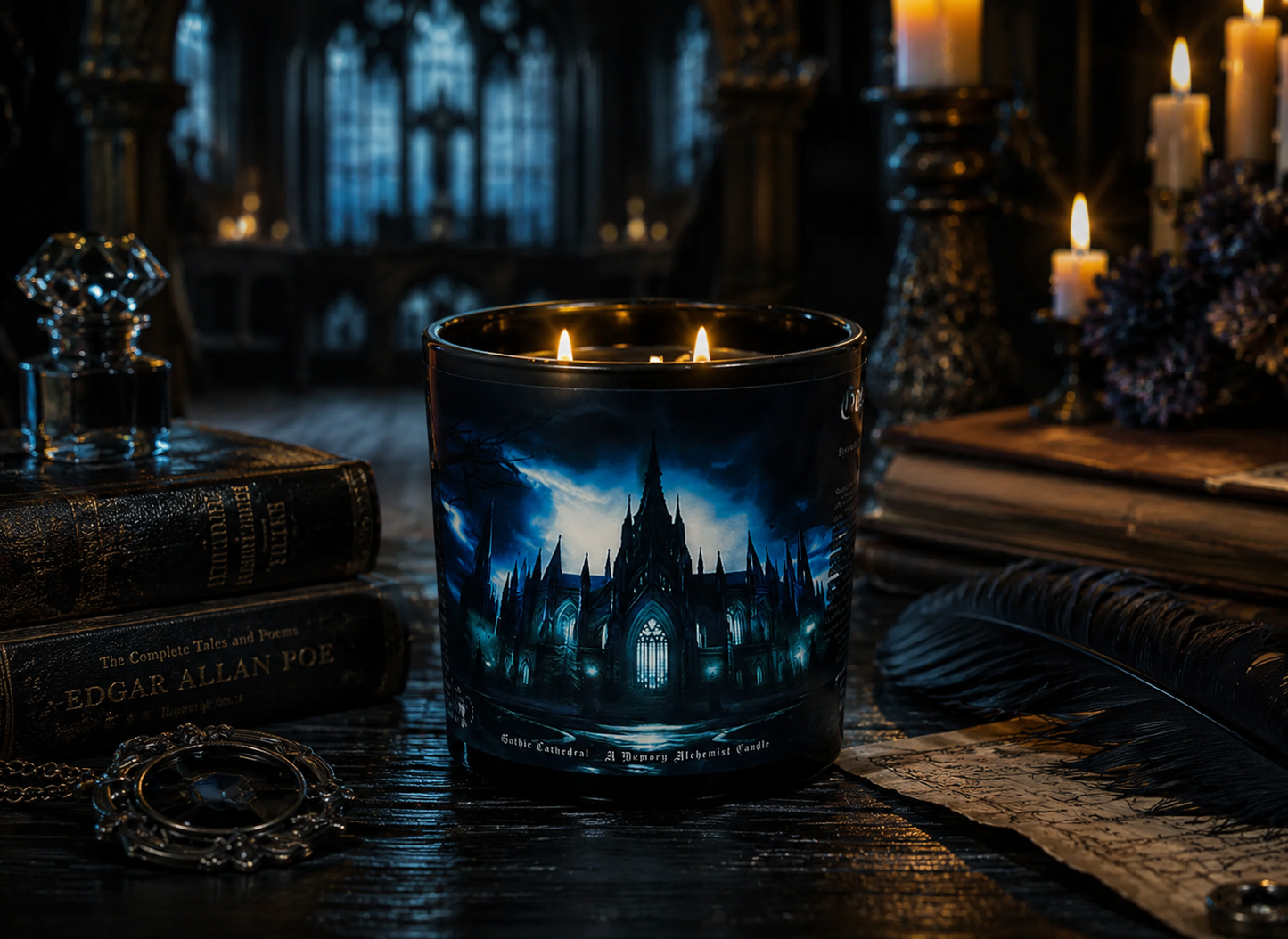 Gothic Cathedral - Aged Woods, Dark Tonka & Leather Candle