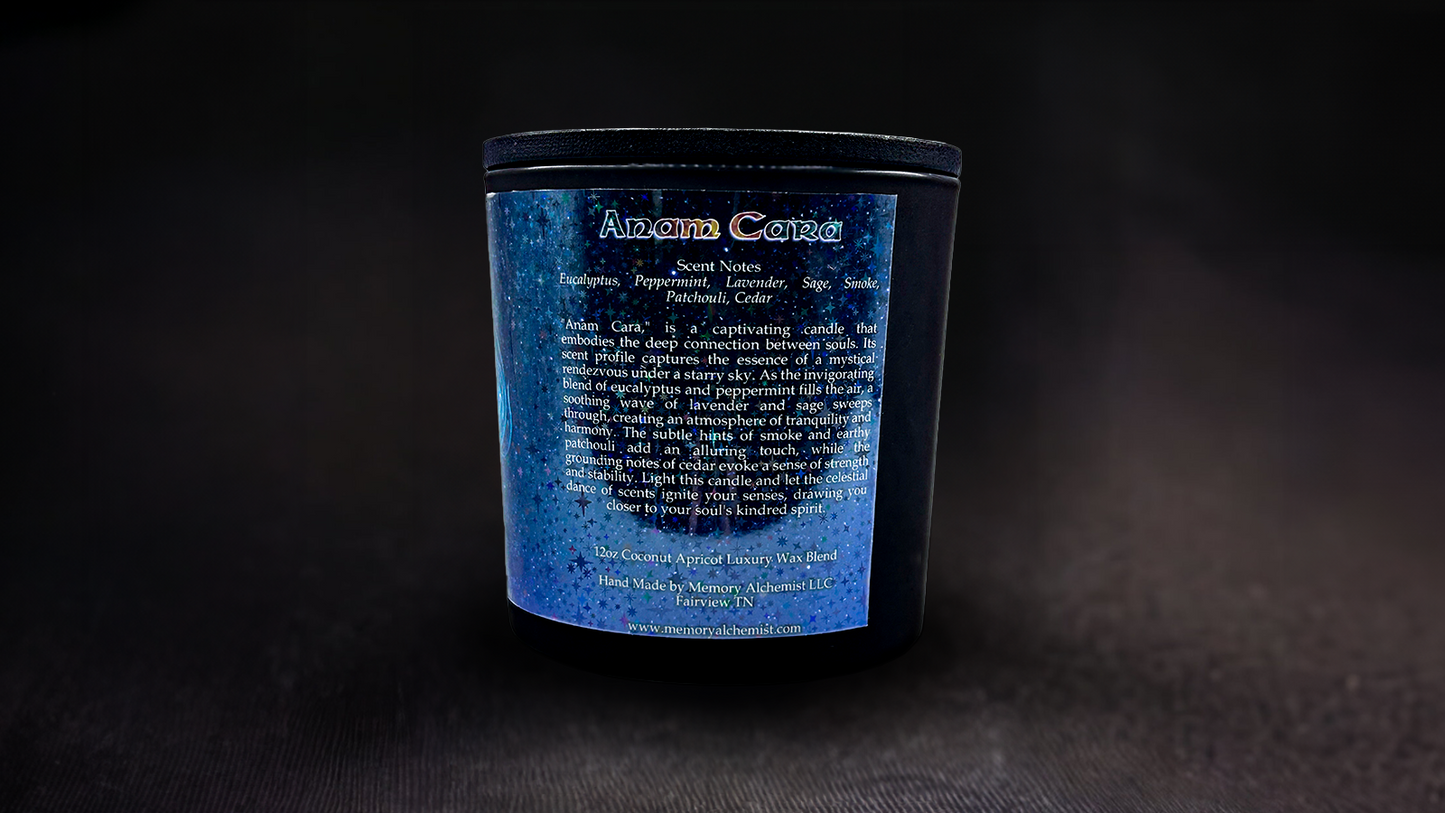 Anam Cara - Sensual Eucalyptus and Lavender with a Hint of Woody Cedar scented - Coconut and Apricot Luxury Wax Blend Candle
