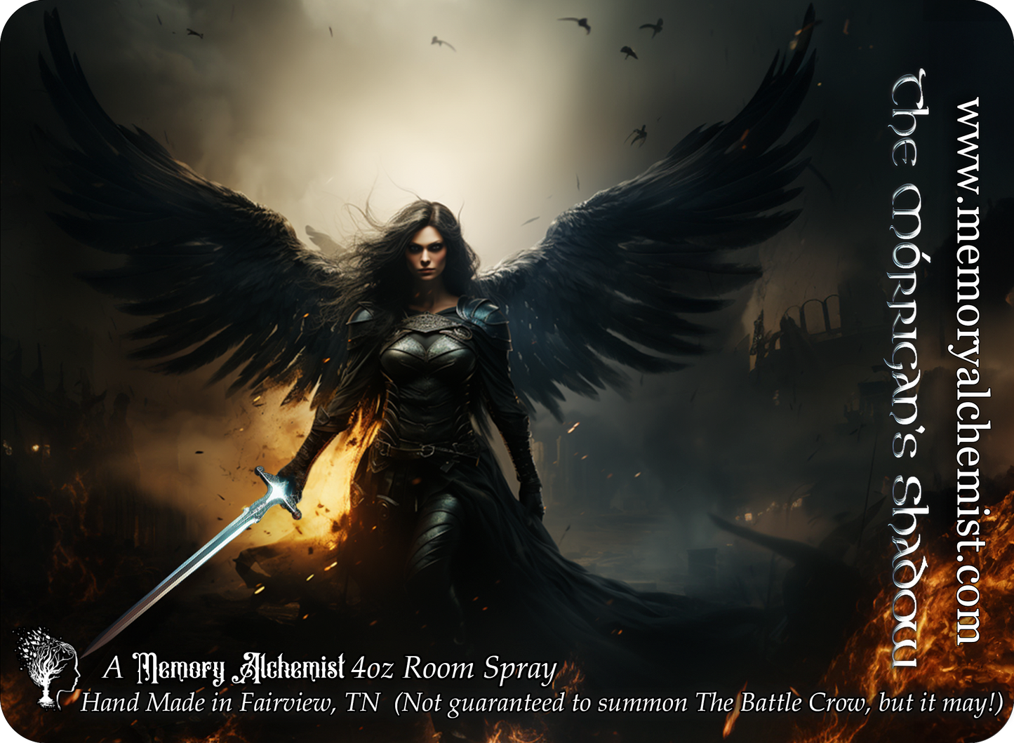 The Morrigan’s Shadow - Mystical Amber and Rich Leather with a Hint of Saffron Scented - Room Spray 4oz