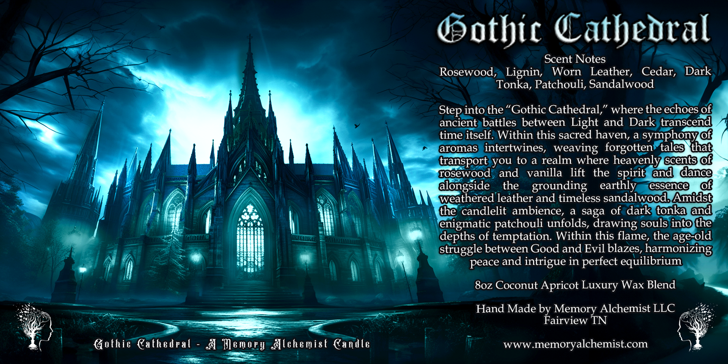 Gothic Cathedral - Aged Woods, Dark Tonka & Leather Candle