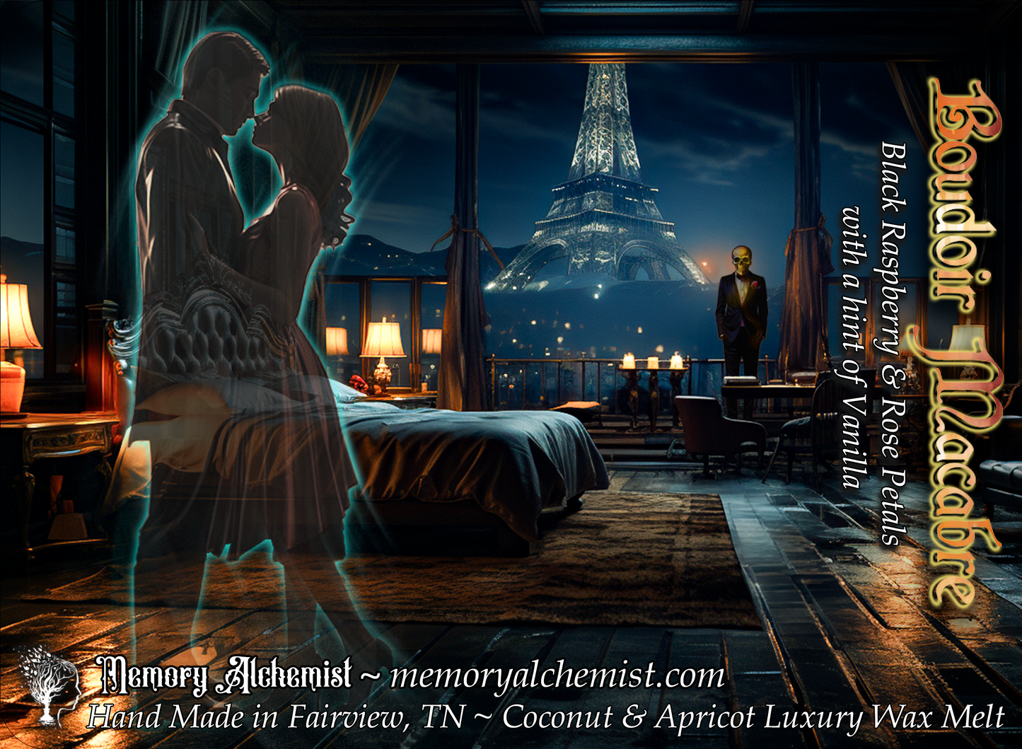 Boudoir Macabre - Haunting Rose and Black Raspberry with a Whisper of Powdery Musk Scented - Wax Melts