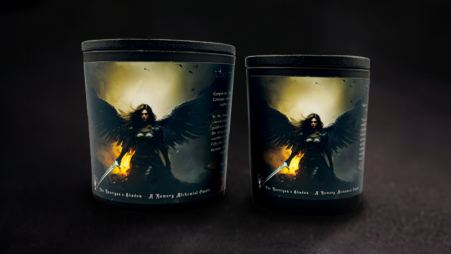 The Morrigan’s Shadow - Mystical Amber and Rich Leather with a Hint of Saffron Scented - Coconut and Apricot Luxury Wax Blend Candle