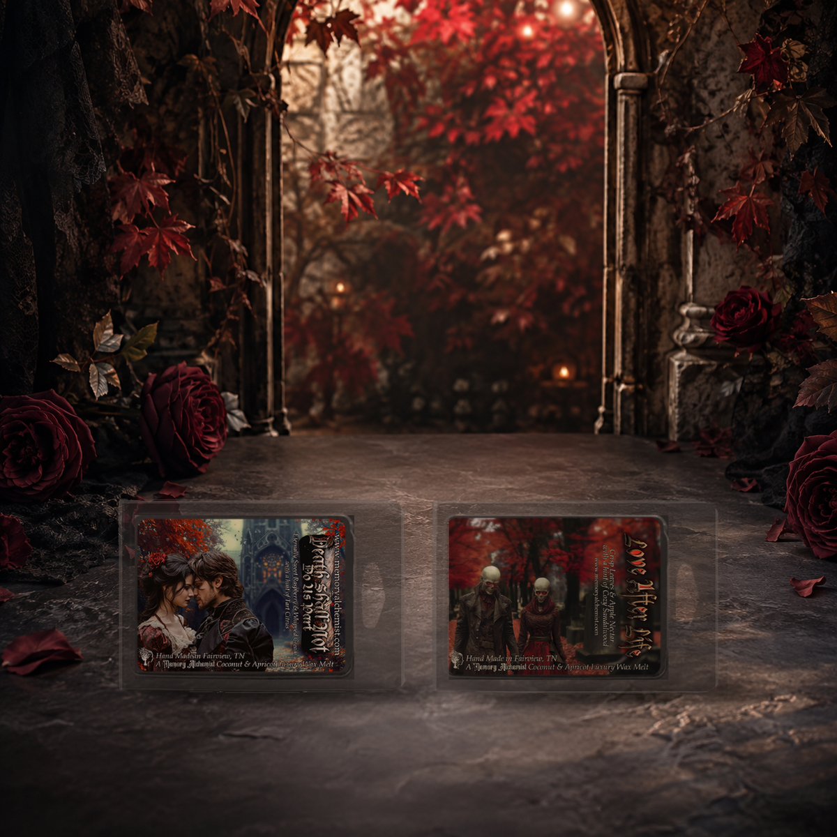 Eternal Love Story wax melt duo featuring Death Shall Not Do Us Part and Love After Life