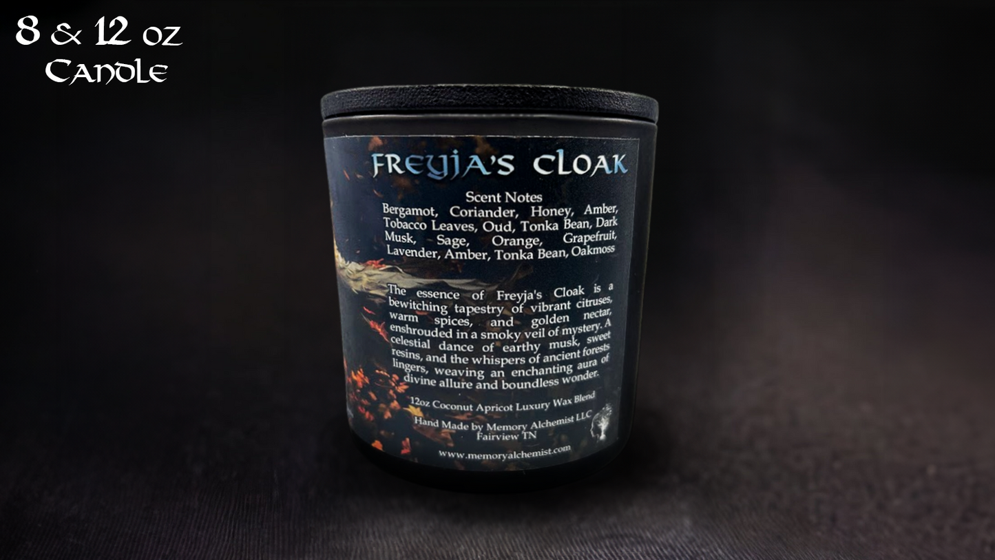 Freyja’s Cloak - Amber and Tobacco with a Hint of Honey Scented - Coconut and Apricot Luxury Wax Blend Candle