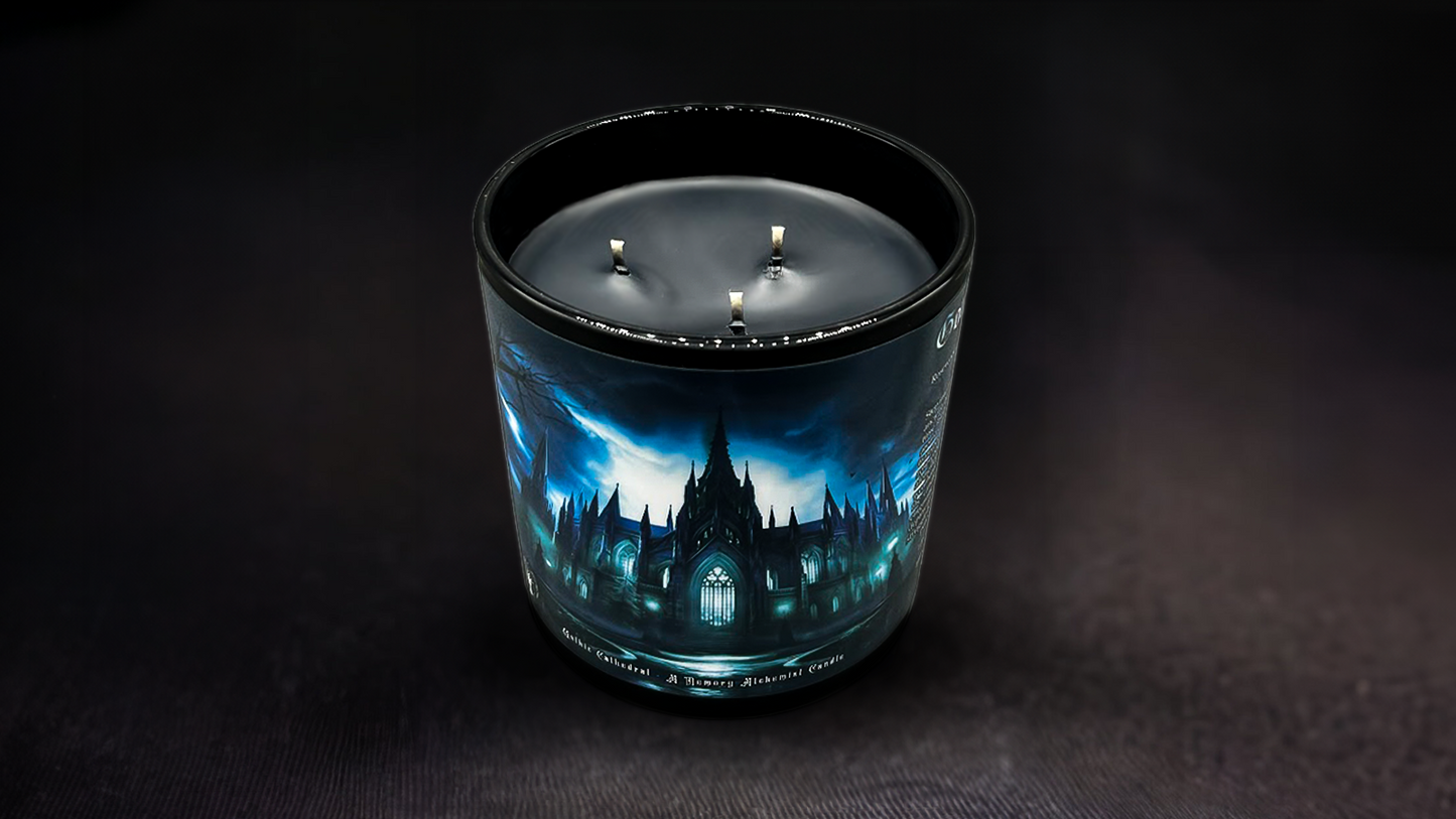 Gothic Cathedral - Rosewood & Dark Tonka with a Hint of Worn Leather Scented - Coconut and Apricot Luxury Wax Blend Candle