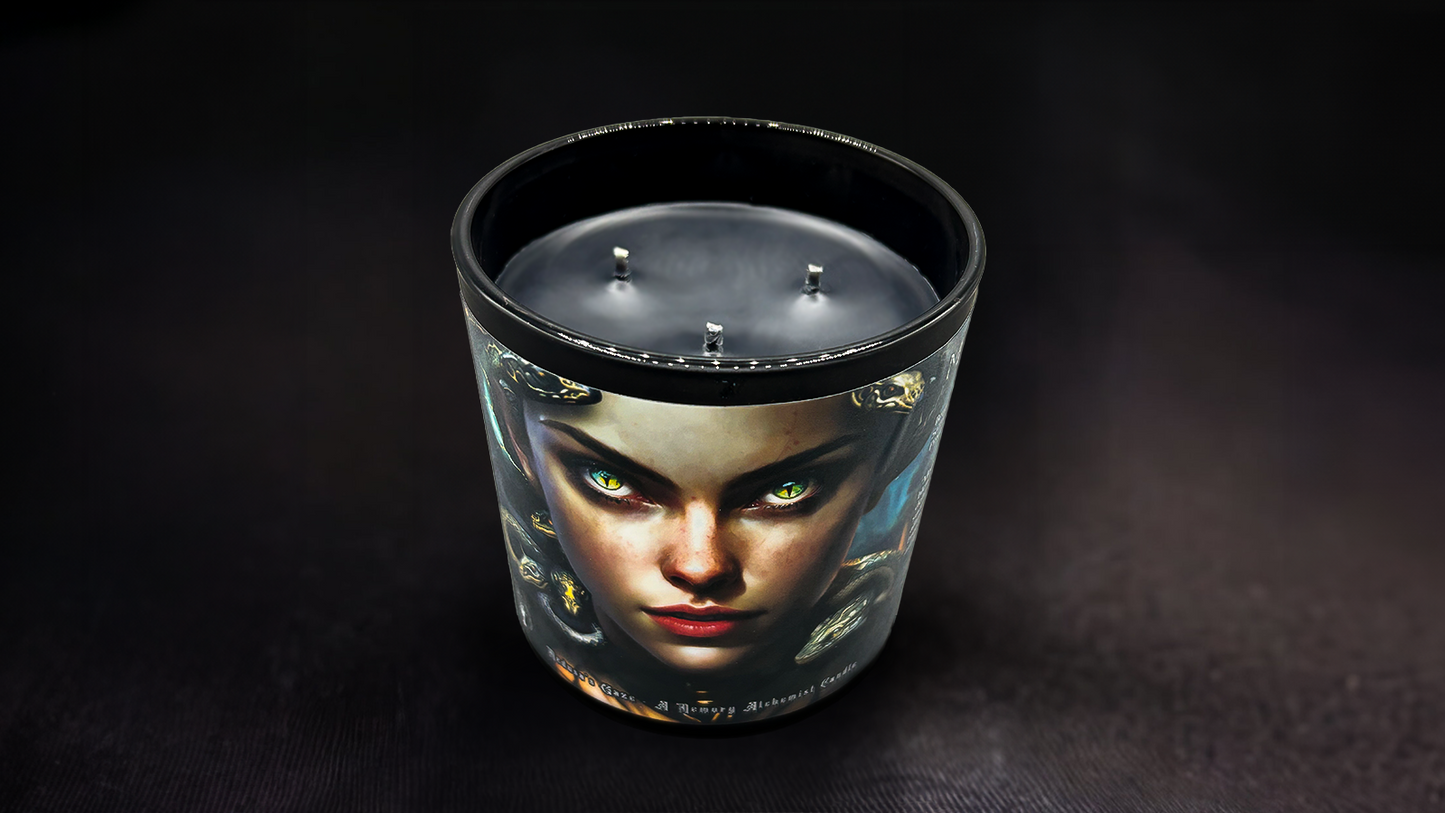 Medusa's Gaze - Enchanting Floral Elegance with a Hint of Exotic Spices - Coconut and Apricot Luxury Wax Blend Candle