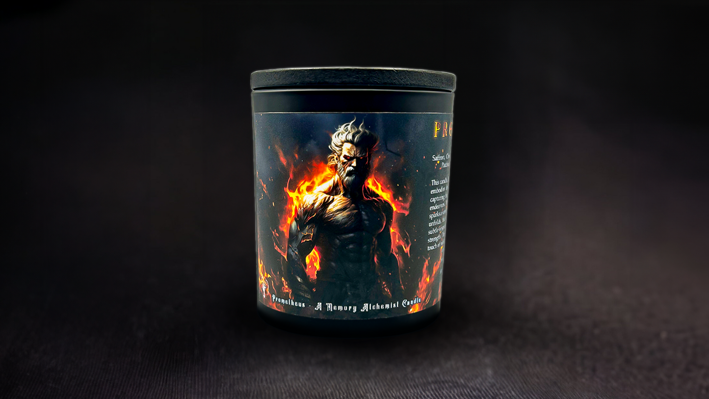 Prometheus - Spicy Clove and Smoky Sandalwood with a Hint of Amber scented - Coconut and Apricot Luxury Wax Blend Candle