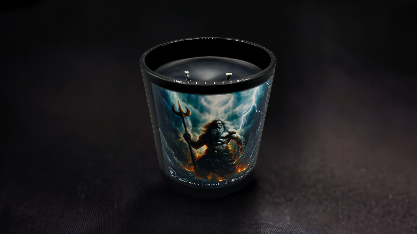 Poseidon’s Tempest - Refreshing Ozone and Sea Salt with a Hint of Plum scented - Coconut and Apricot Luxury Wax Blend Candle