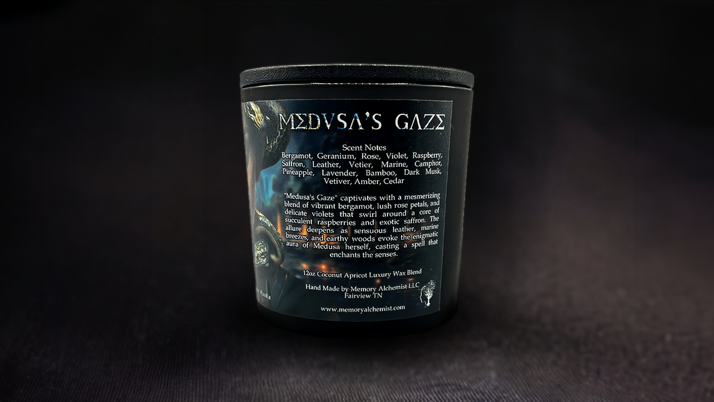 Medusa's Gaze - Enchanting Floral Elegance with a Hint of Exotic Spices - Coconut and Apricot Luxury Wax Blend Candle