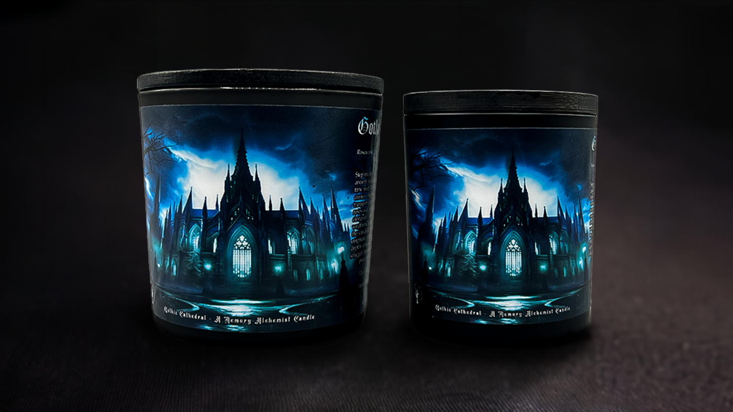 Gothic Cathedral - Rosewood & Dark Tonka with a Hint of Worn Leather Scented - Coconut and Apricot Luxury Wax Blend Candle