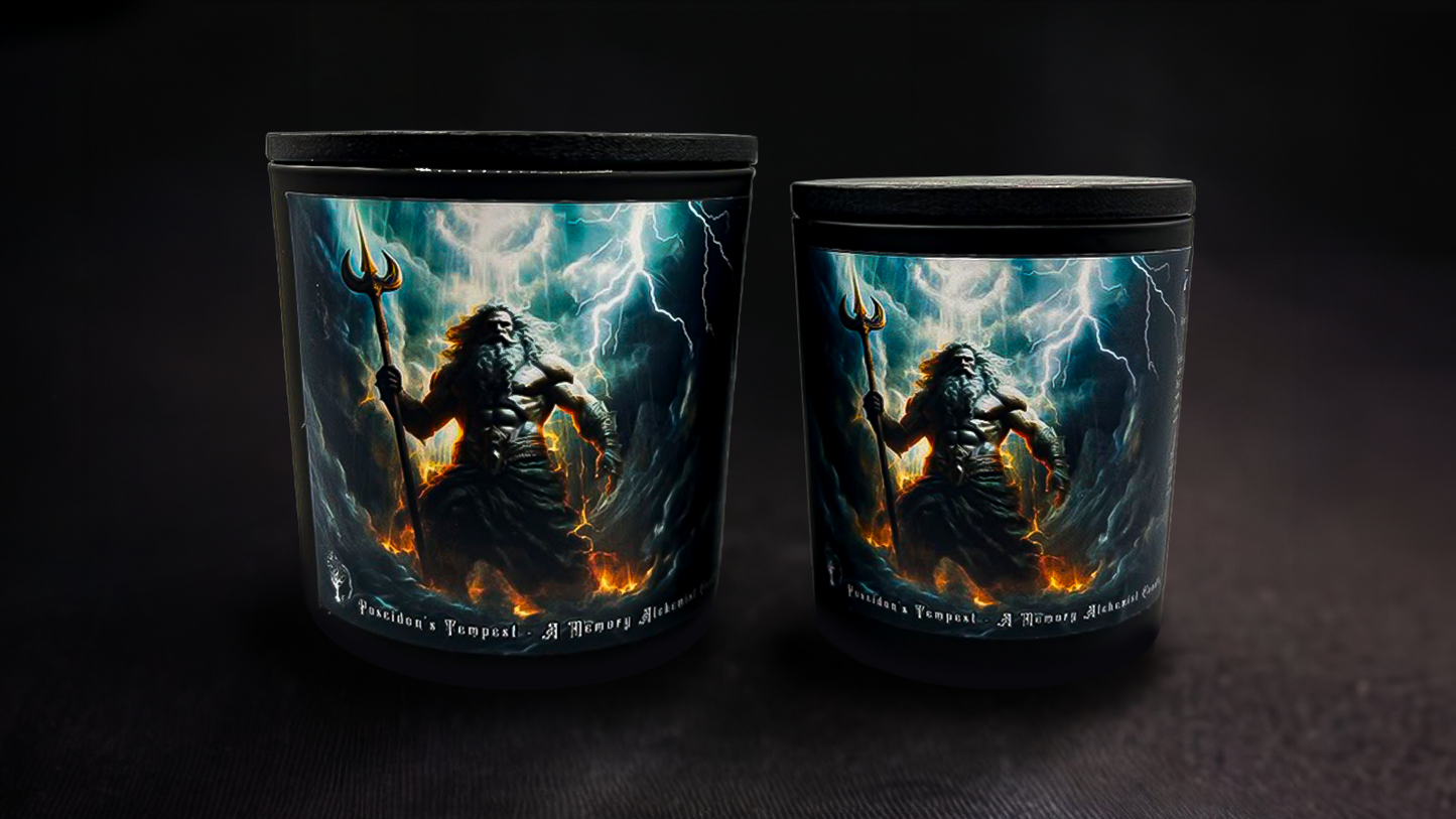 Poseidon’s Tempest - Refreshing Ozone and Sea Salt with a Hint of Plum scented - Coconut and Apricot Luxury Wax Blend Candle