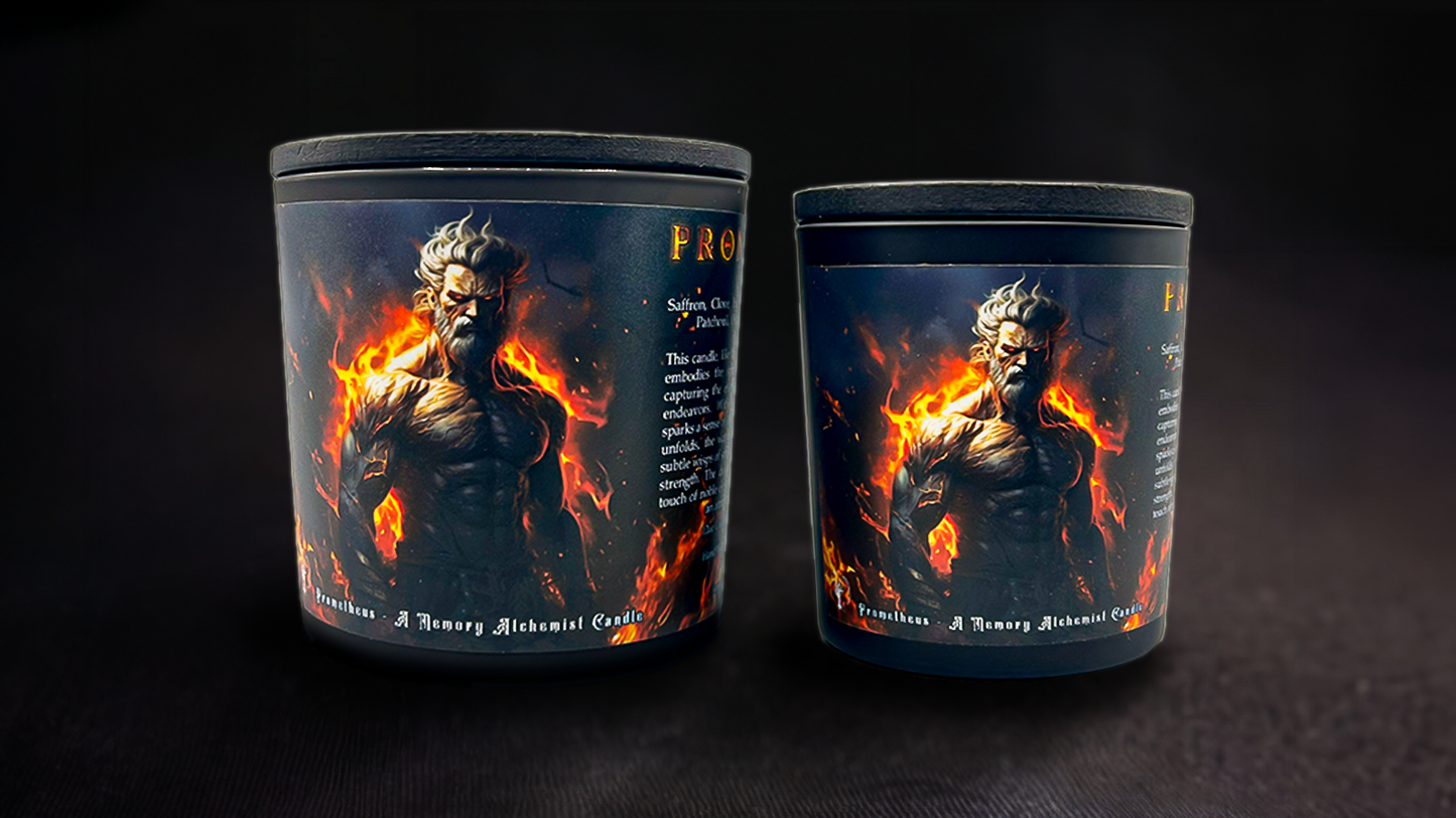 Prometheus - Spicy Clove and Smoky Sandalwood with a Hint of Amber scented - Coconut and Apricot Luxury Wax Blend Candle