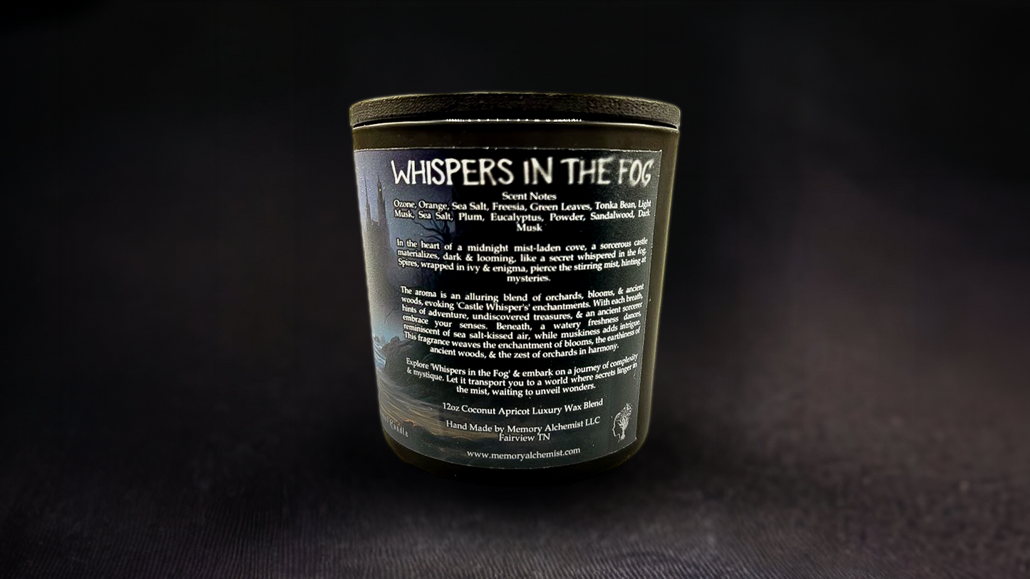 Whispers in the Fog - Earthy and Mystical with a Hint of Smoky Elegance Scented  - Coconut and Apricot Luxury Wax Blend Candle