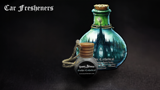 Gothic Cathedral - Aged Woods, Dark Tonka & Leather Car Fresheners