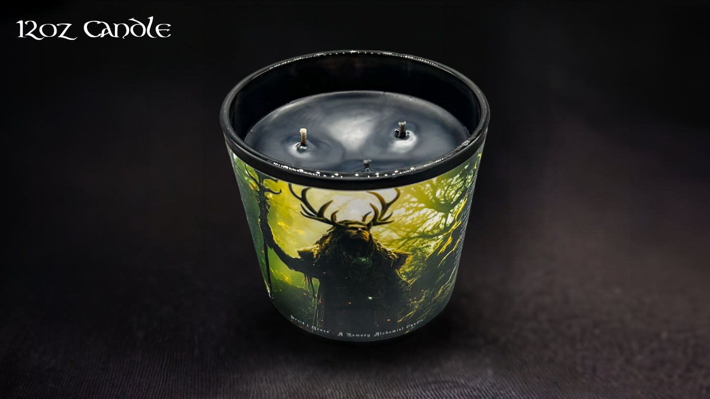 Druid’s Grove - Earthy Moss and Floral Rose with a hint of Marine Breeze Scented - Coconut and Apricot Luxury Wax Blend Candle