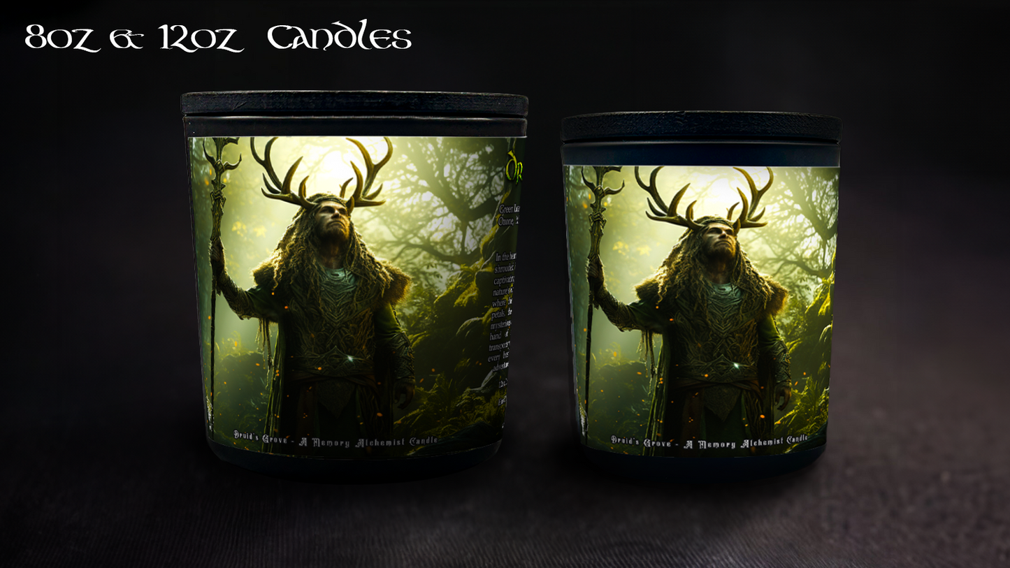 Druid’s Grove - Earthy Moss and Floral Rose with a hint of Marine Breeze Scented - Coconut and Apricot Luxury Wax Blend Candle