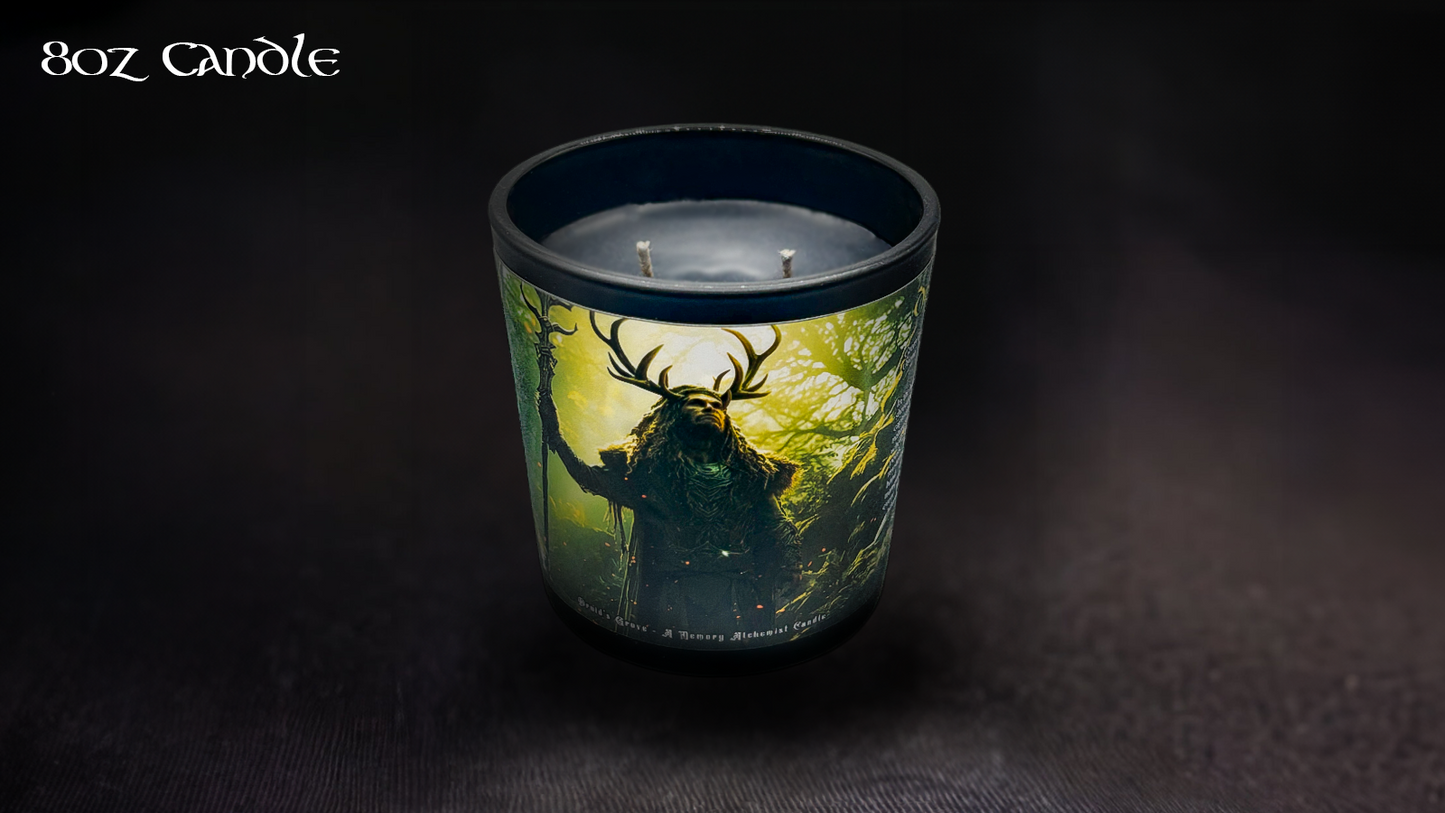Druid’s Grove - Earthy Moss and Floral Rose with a hint of Marine Breeze Scented - Coconut and Apricot Luxury Wax Blend Candle