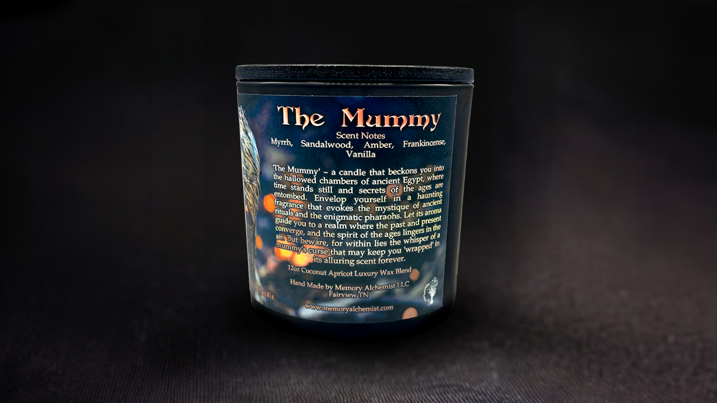 The Mummy - Mystical Resin & Sacred Wood with a Hint of Vanilla Scented - Coconut and Apricot Luxury Wax Blend Candle