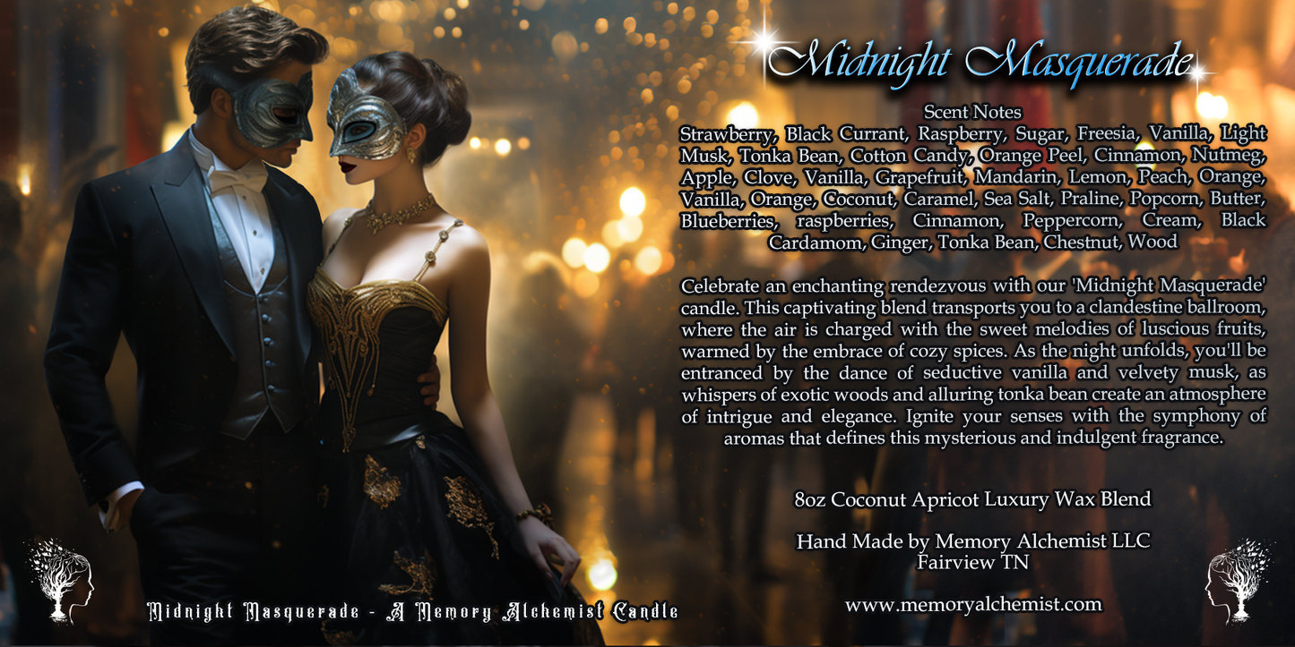 Midnight Masquerade - Decadent Berry and Spiced Citrus with a Hint of Vanilla Scented - Coconut and Apricot Luxury Wax Blend Candle