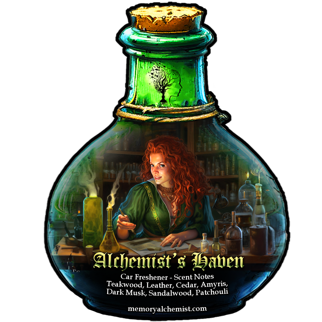 Alchemist’s Haven  - Teakwood & Leather with a Hint of Dark Musk Scented  – Car Freshener