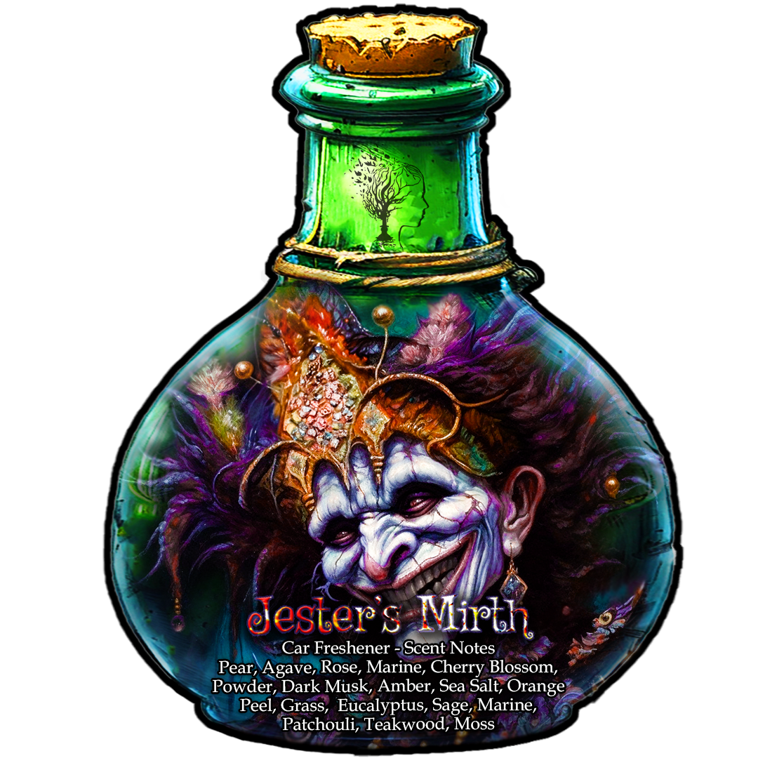 Jester’s Mirth - Pear and Marine with a Hint of Dark Musk Scented - Car Freshener