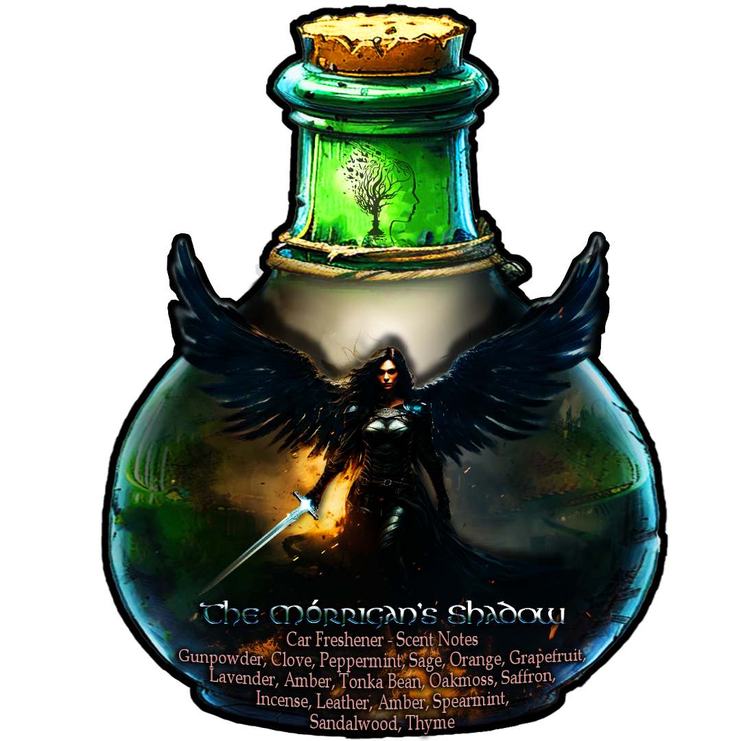 The Morrigan’s Shadow - Mystical Amber and Rich Leather with a Hint of Saffron Scented  - Car Freshener