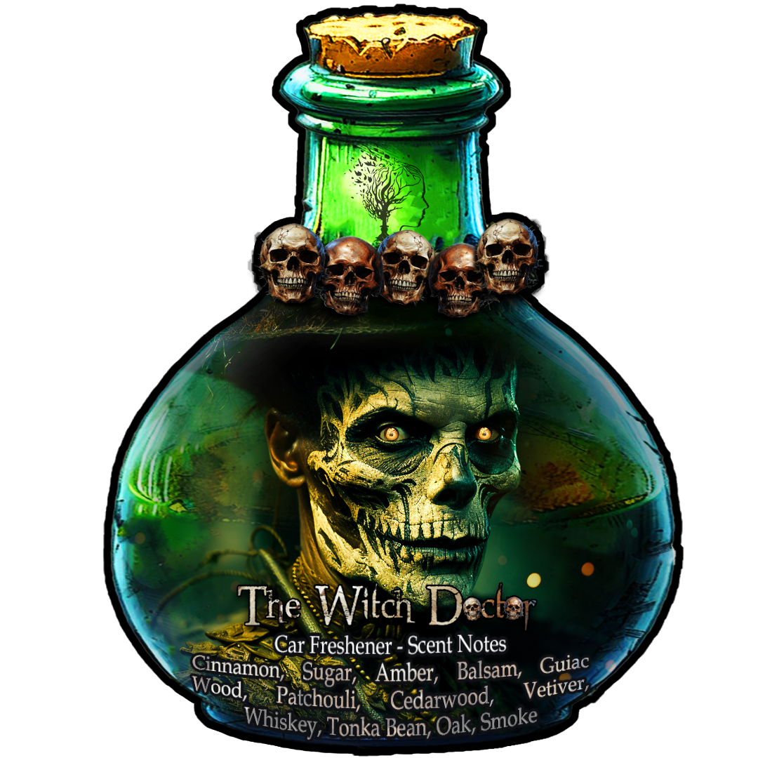 The Witch Doctor - Spiced Whiskey and Amber with a Hint of Cedarwood Scented - Car Freshener