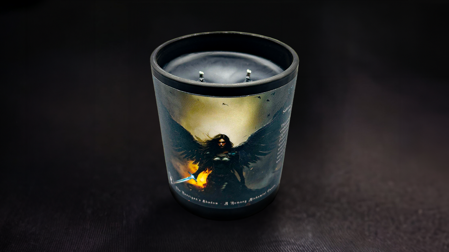 The Morrigan’s Shadow - Mystical Amber and Rich Leather with a Hint of Saffron Scented - Coconut and Apricot Luxury Wax Blend Candle